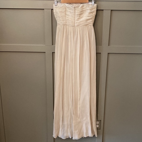 DONNA Morgan 100% Silk Chiffon Maxi Dress Bridesmaid Candlelight Size 4 New NWT - Picture 12 of 15
